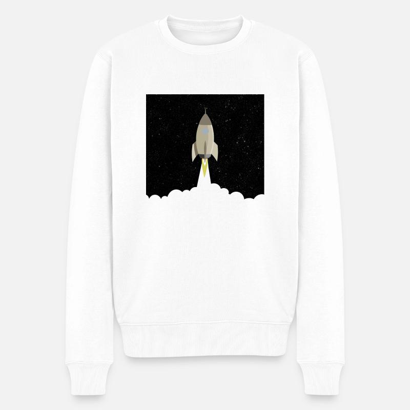 Décollage de la fusée - Pull Premium bio Homme - blanc