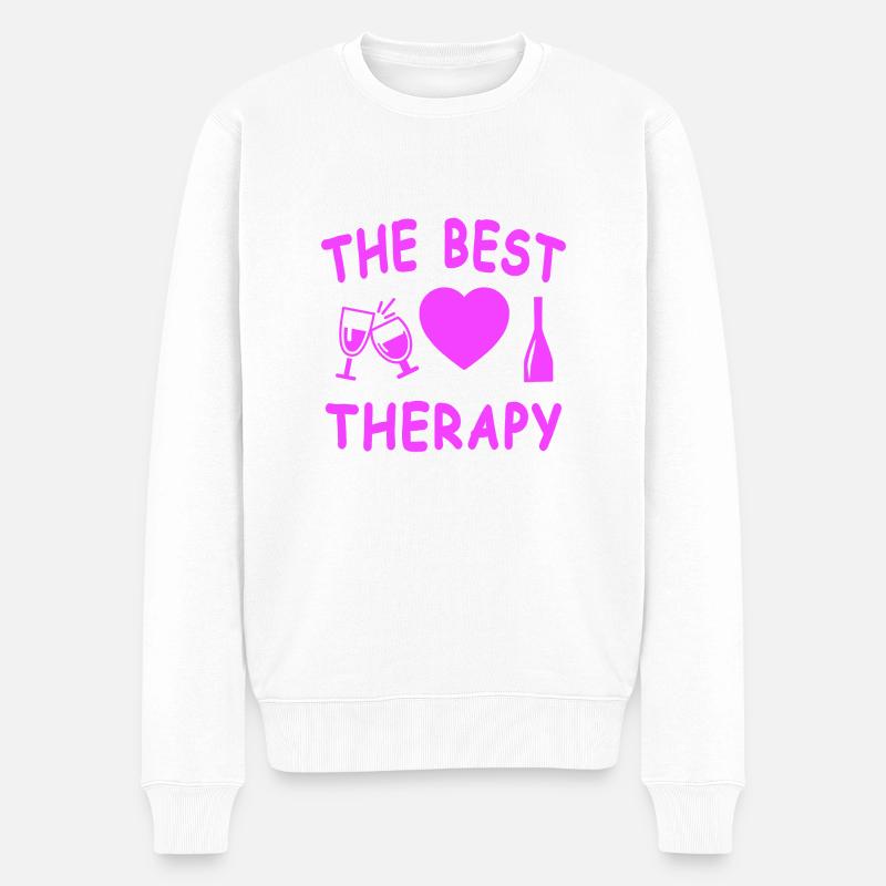 Wein - Männer Premium Bio Pullover - Weiß