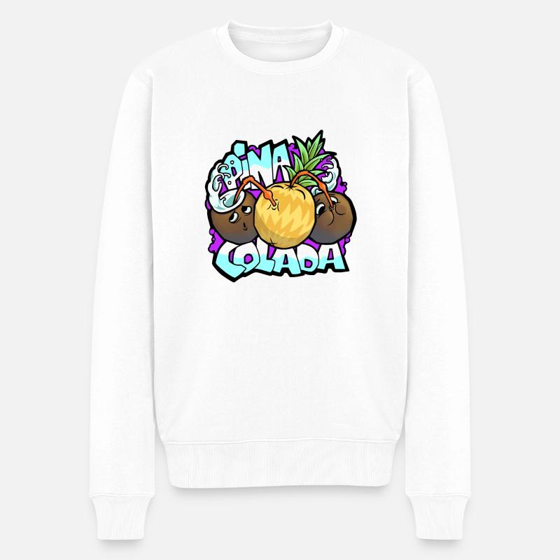Pina Colada - Männer Premium Bio Pullover - Weiß