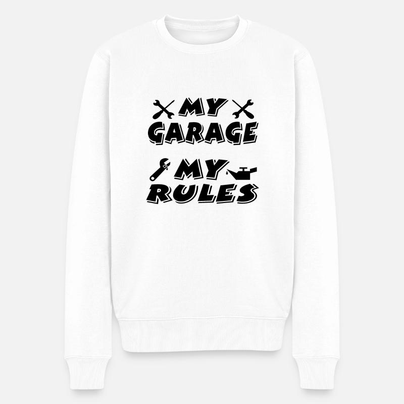 Garage - Männer Premium Bio Pullover - Weiß