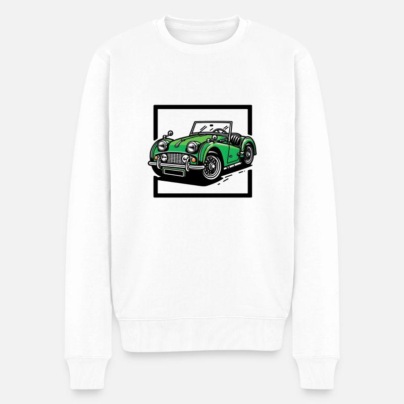 Vert Voiture classique - Pull Premium bio Homme - blanc