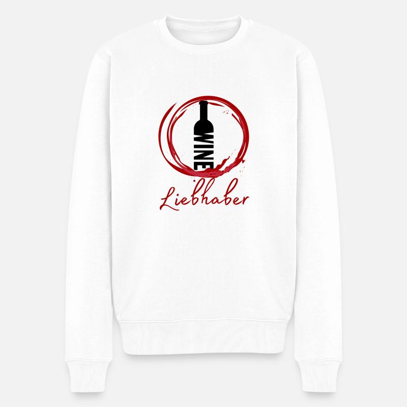 Weinliebhaber - Männer Premium Bio Pullover - Weiß