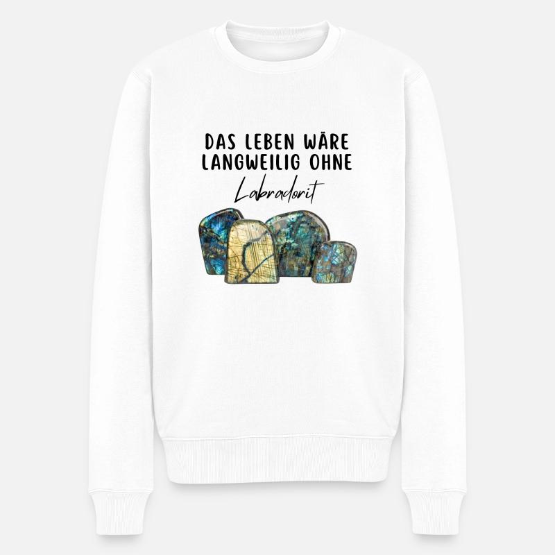 Labradorit Liebe - Männer Premium Bio Pullover - Weiß