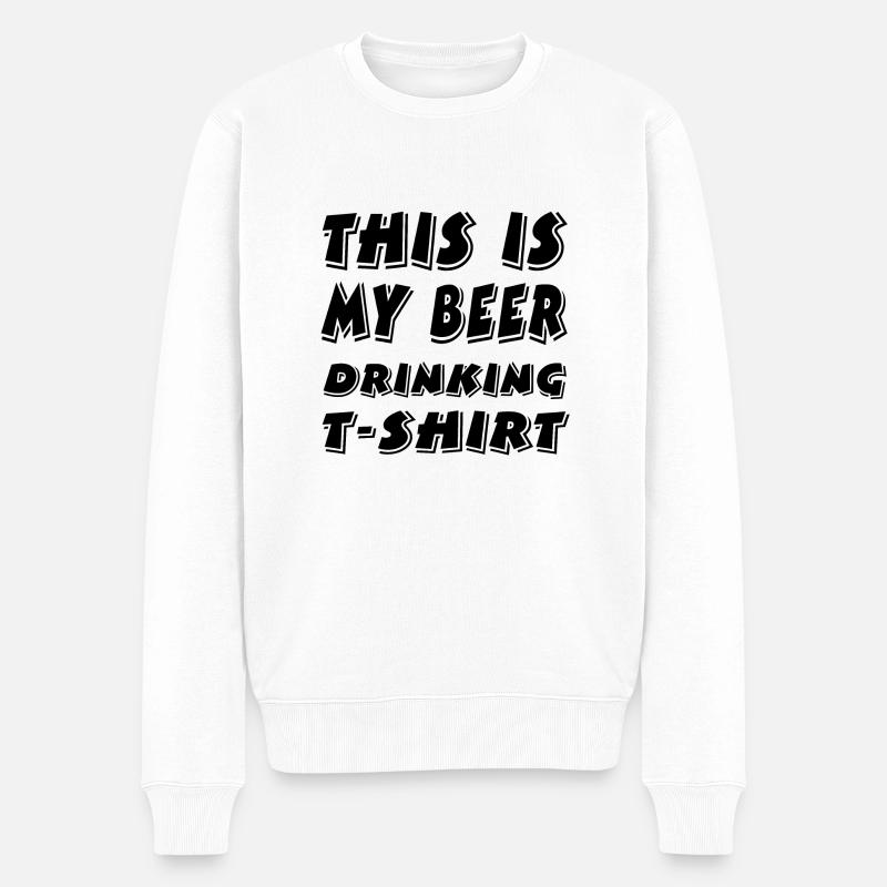 Bier - Männer Premium Bio Pullover - Weiß