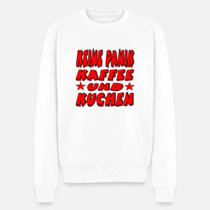 Kaffee - Männer Premium Bio Pullover - Weiß