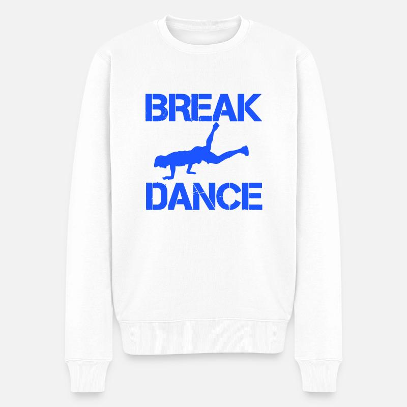 breakdance - Männer Premium Bio Pullover - Weiß