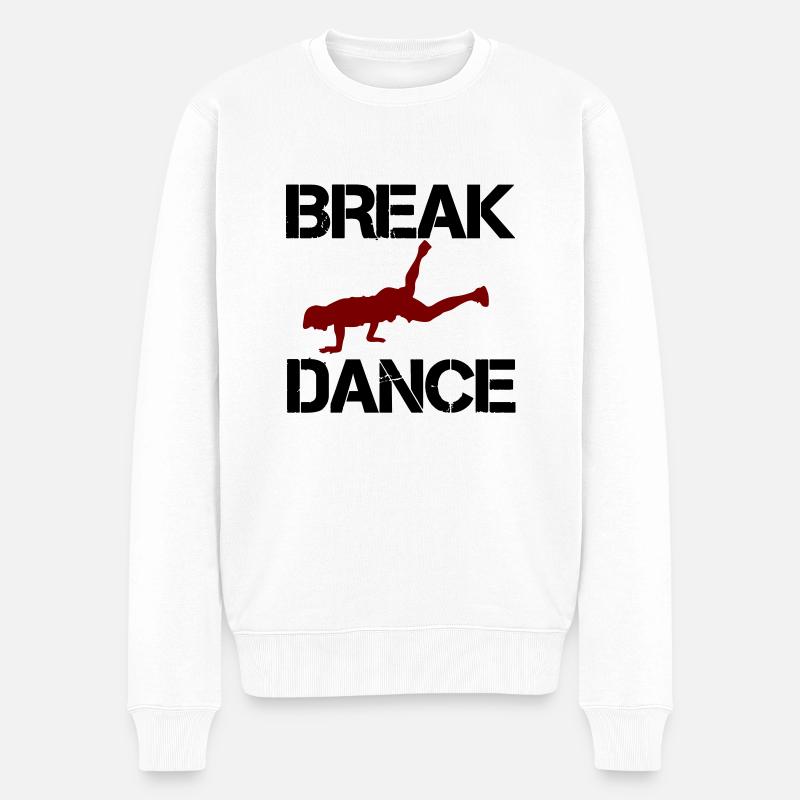 breakdance - Männer Premium Bio Pullover - Weiß