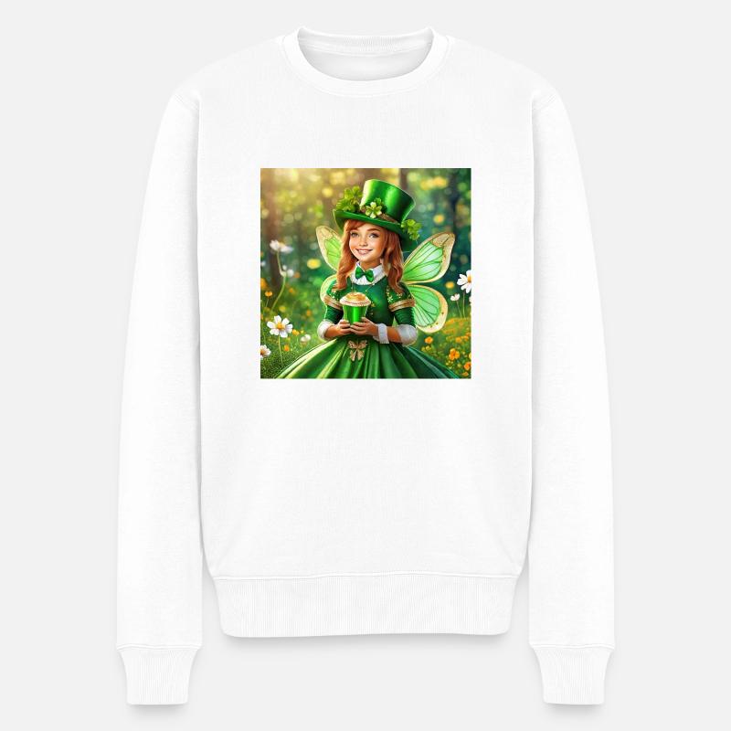 St. Patricks Fee - Männer Premium Bio Pullover - Weiß
