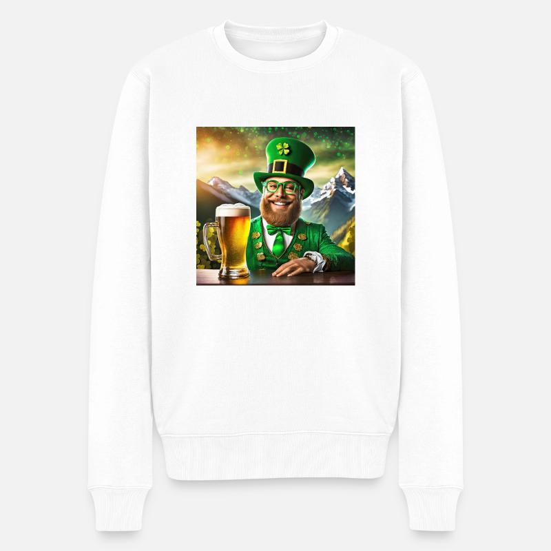 St. Patrick's Day - Männer Premium Bio Pullover - Weiß