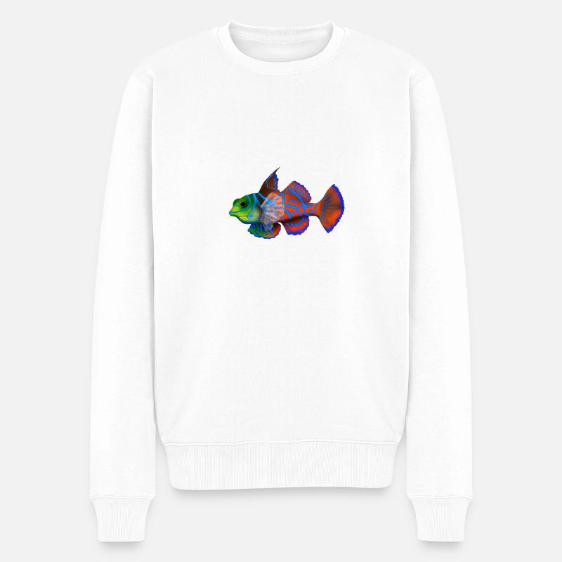 Poisson mandarin - Pull Premium bio Homme - blanc