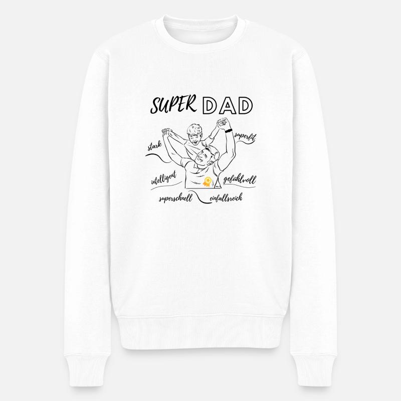 Super Papa - Pull Premium bio Homme - blanc