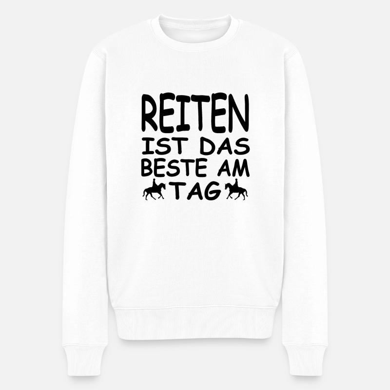 Reiten - Männer Premium Bio Pullover - Weiß