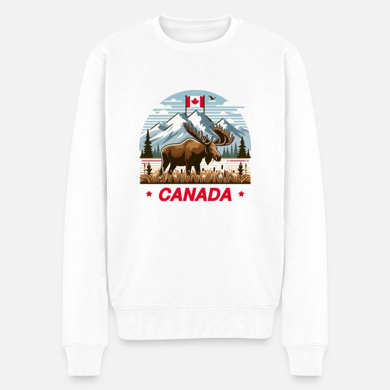 Kanada 16 - Männer Premium Bio Pullover - Weiß