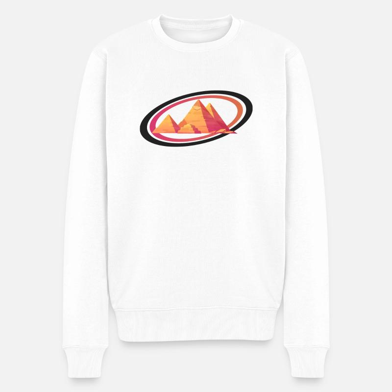Pyramiden von Ägypten - Männer Premium Bio Pullover - Weiß