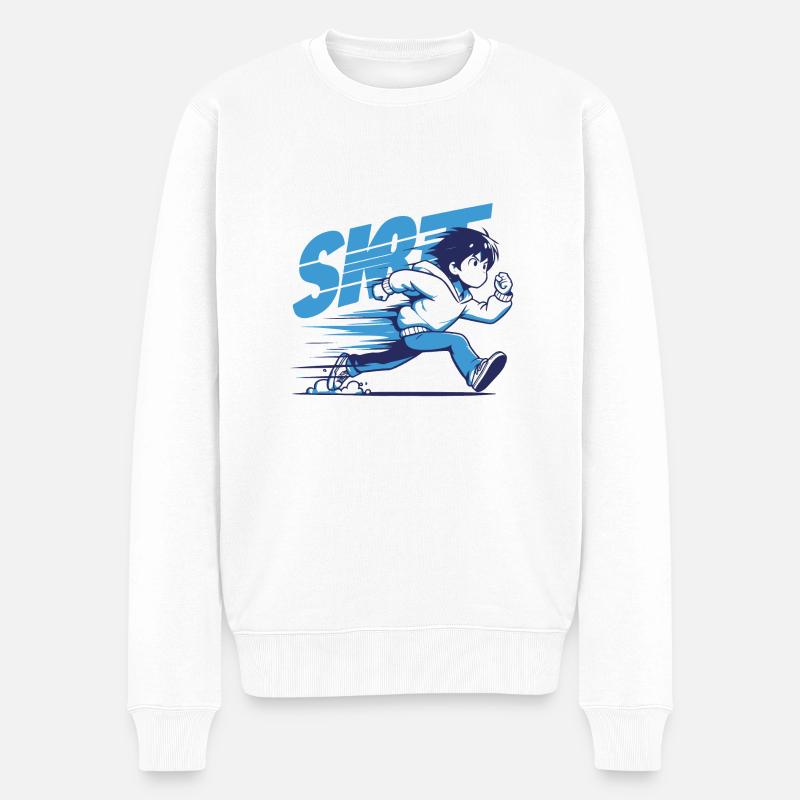 Illustration de Dynamic Runner - Pull Premium bio Homme - blanc