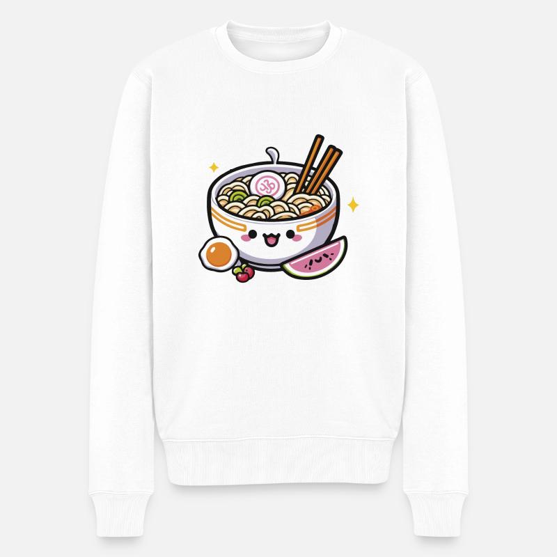 Nourriture Kawaii Ramen Mignonne - Pull Premium bio Homme - blanc