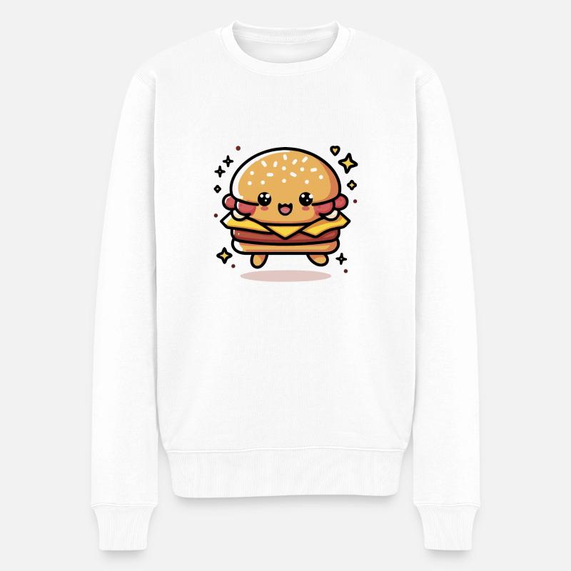 Hamburger Kawaii Mignon - Pull Premium bio Homme - blanc