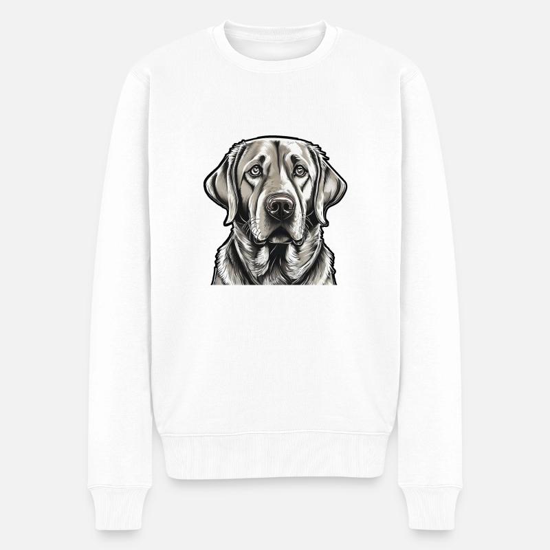 Chien Labrador - Pull Premium bio Homme - blanc