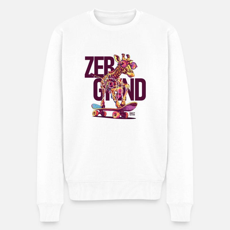 ZebGrind - Männer Premium Bio Pullover - Weiß