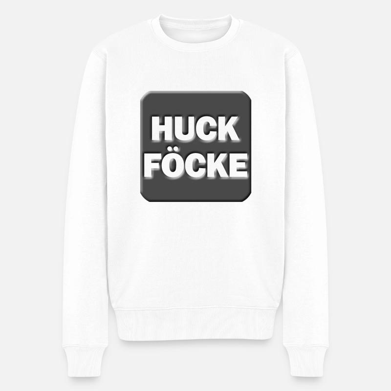 huck föcke grey - Männer Premium Bio Pullover - Weiß