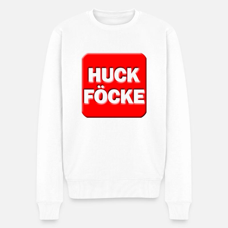 huck föcke red - Männer Premium Bio Pullover - Weiß