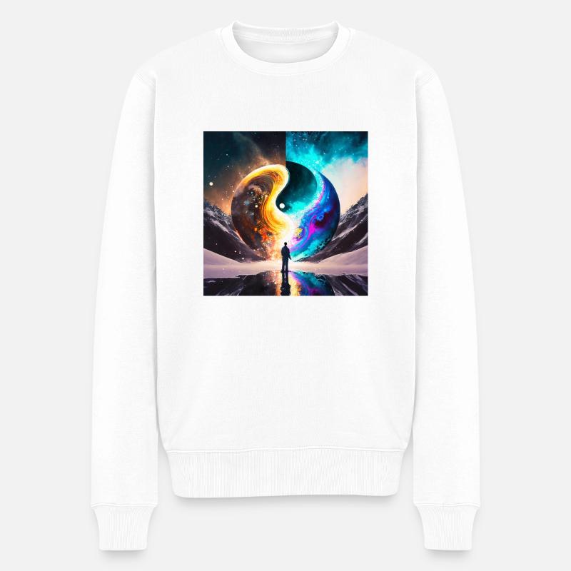 Firefly personne ying yang 33274 - Pull Premium bio Homme - blanc