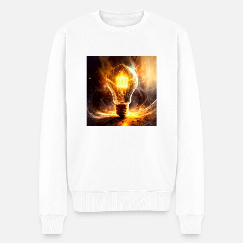 Firefly im Glühlampendesign - Männer Premium Bio Pullover - Weiß