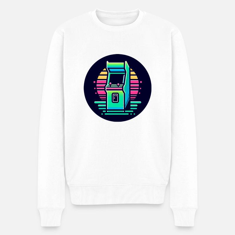 Arcade au néon - Pull Premium bio Homme - blanc