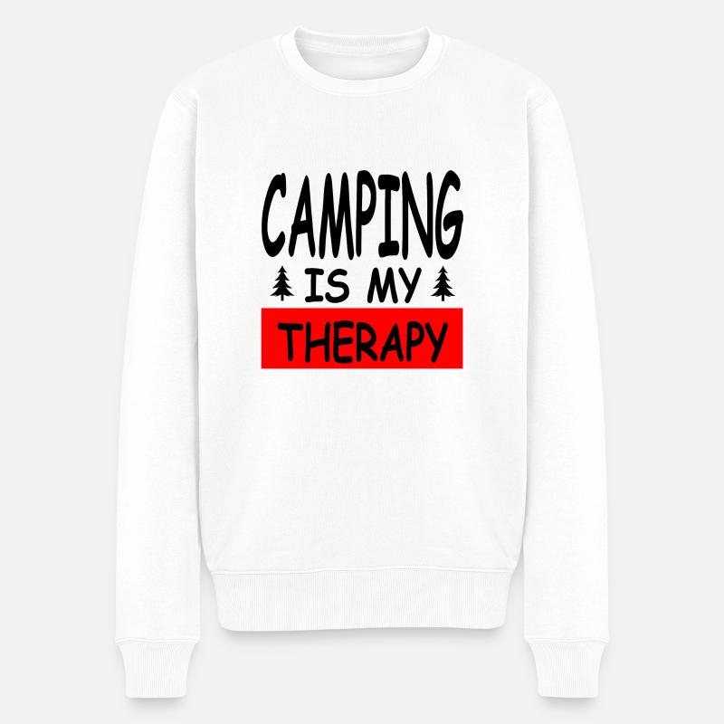 Camping - Männer Premium Bio Pullover - Weiß