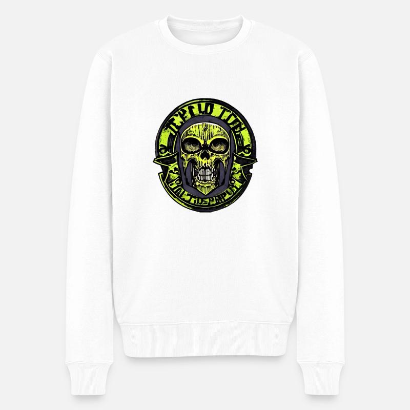 Totenkopf - Männer Premium Bio Pullover - Weiß