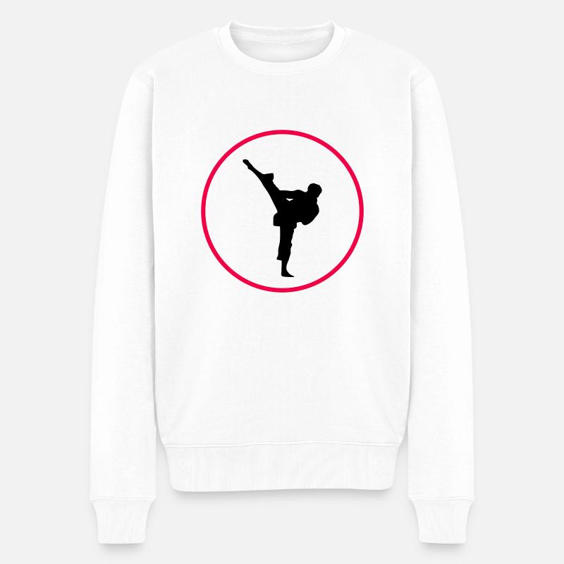 karate logo - Männer Premium Bio Pullover - Weiß