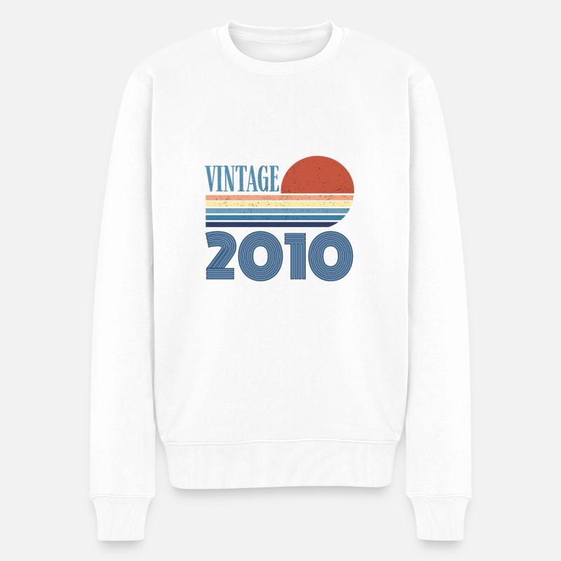Jahrgang 2010 - Männer Premium Bio Pullover - Weiß