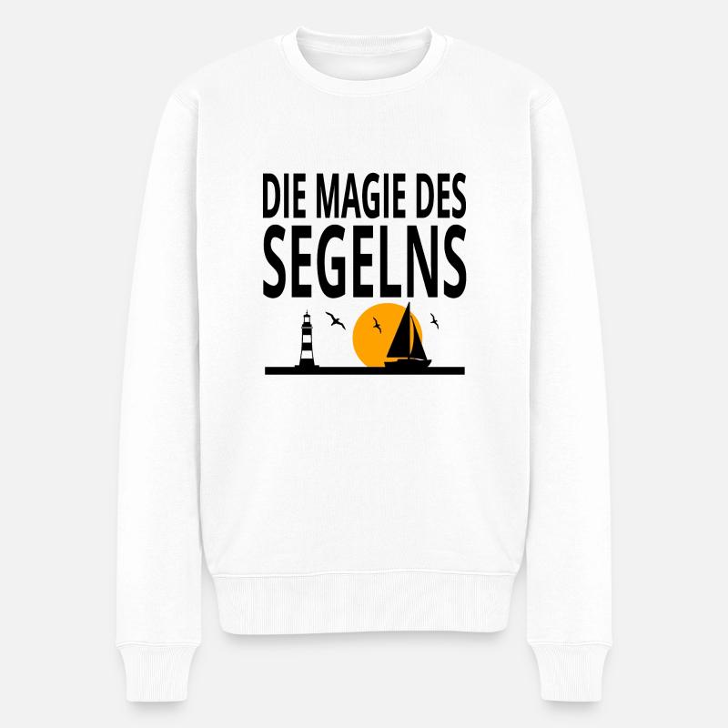 Segeln - Männer Premium Bio Pullover - Weiß