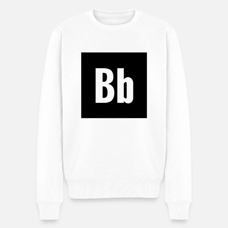Buchstabe B - Männer Premium Bio Pullover - Weiß
