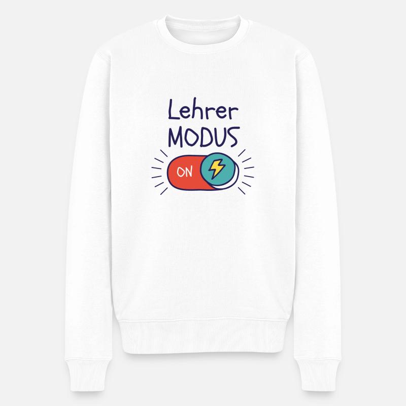 Lehrer Modus On - Männer Premium Bio Pullover - Weiß