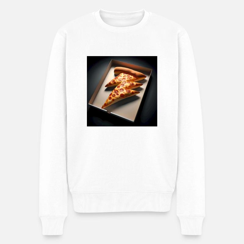 Rayo Pizza - Männer Premium Bio Pullover - Weiß