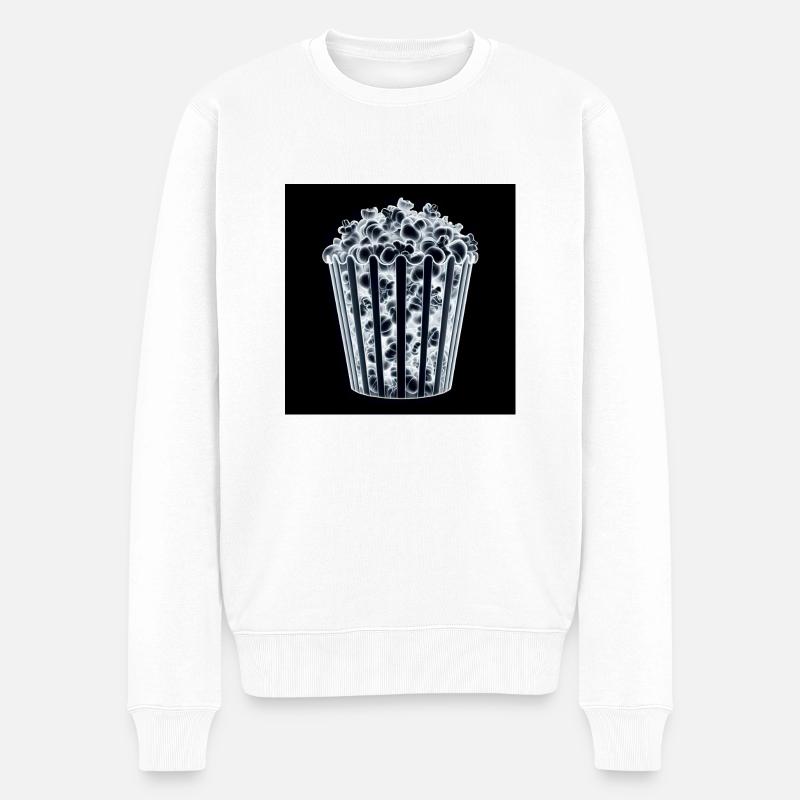 Ray X Popcorn - Männer Premium Bio Pullover - Weiß