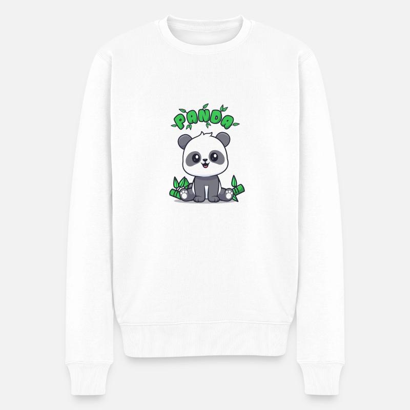Tendances panda - Pull Premium bio Homme - blanc