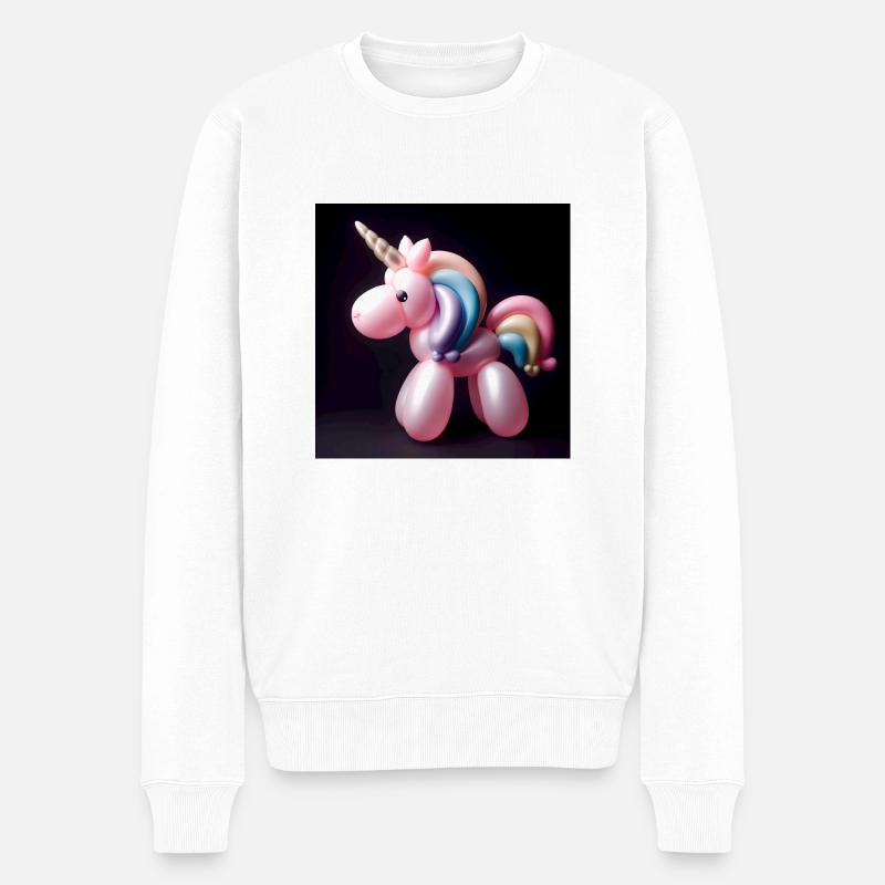 Boom Unicorn - Männer Premium Bio Pullover - Weiß