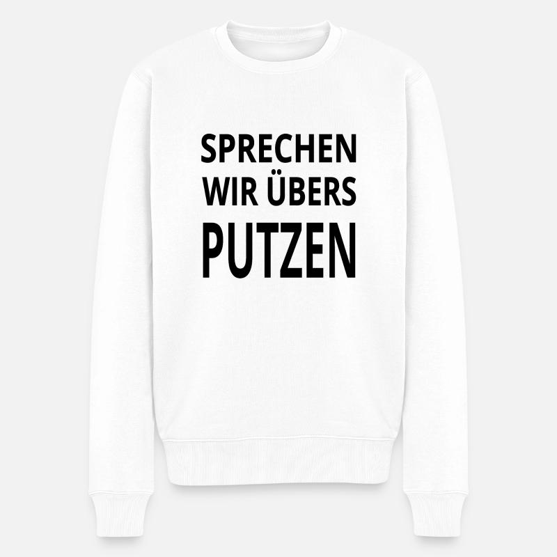 Putzen - Männer Premium Bio Pullover - Weiß