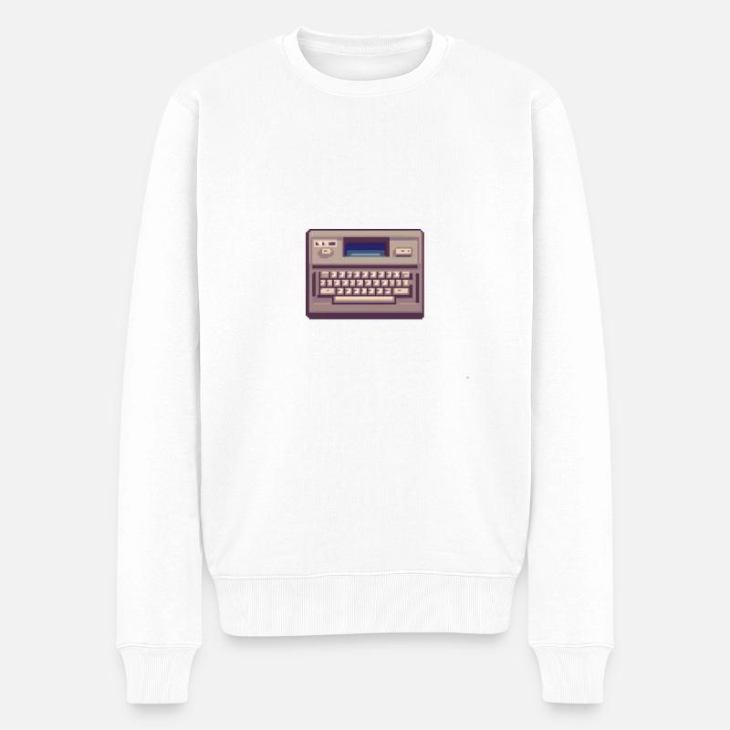 Retro Bytes - Comp - Männer Premium Bio Pullover - Weiß