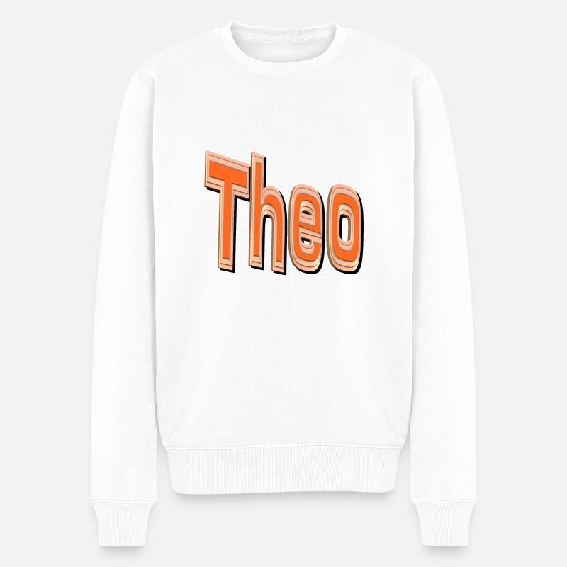 theo - Männer Premium Bio Pullover - Weiß