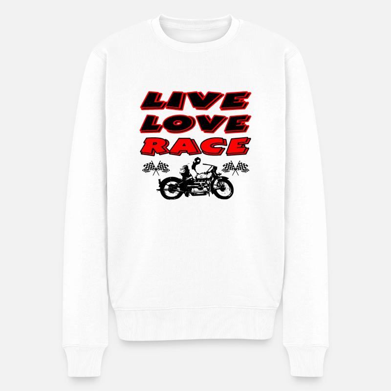 Motorrad - Männer Premium Bio Pullover - Weiß
