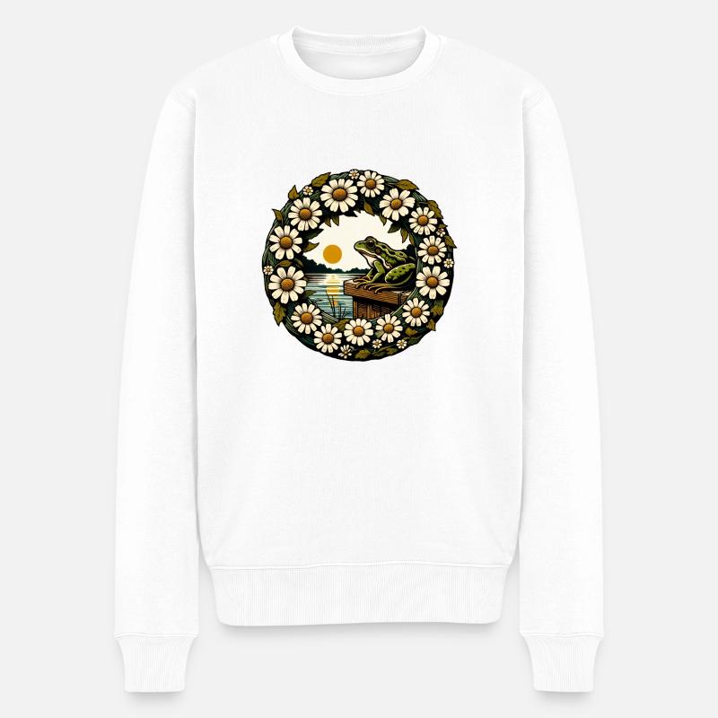 Seefrosch - Männer Premium Bio Pullover - Weiß