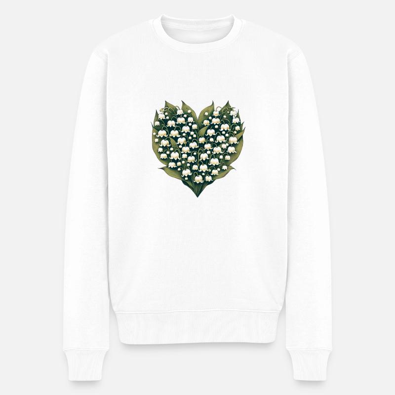 Maiglöckchen - Männer Premium Bio Pullover - Weiß