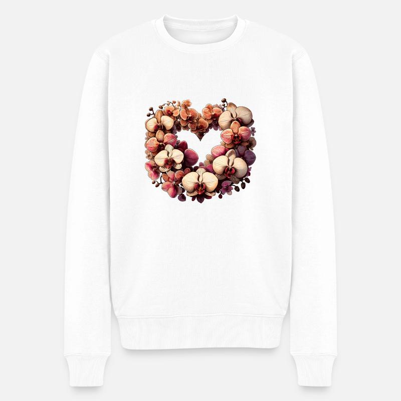 Orchidées - Pull Premium bio Homme - blanc