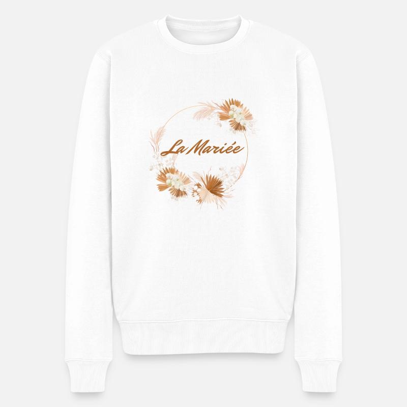 Die Blumenbraut - Junggesellinnenabschied Geschenkidee - Männer Premium Bio Pullover - Weiß