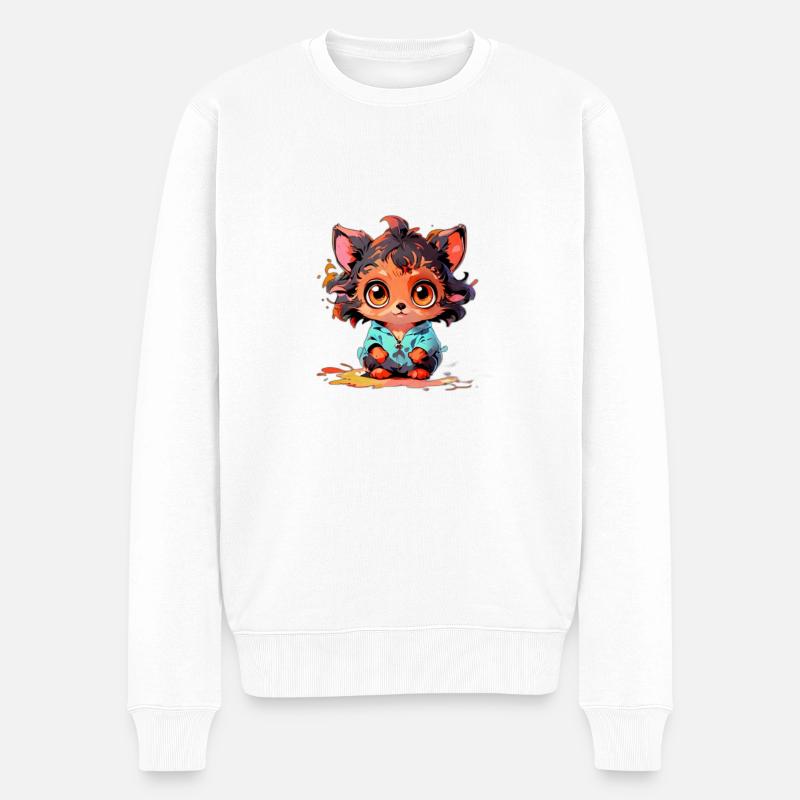 Der kleine Fuchs - Männer Premium Bio Pullover - Weiß