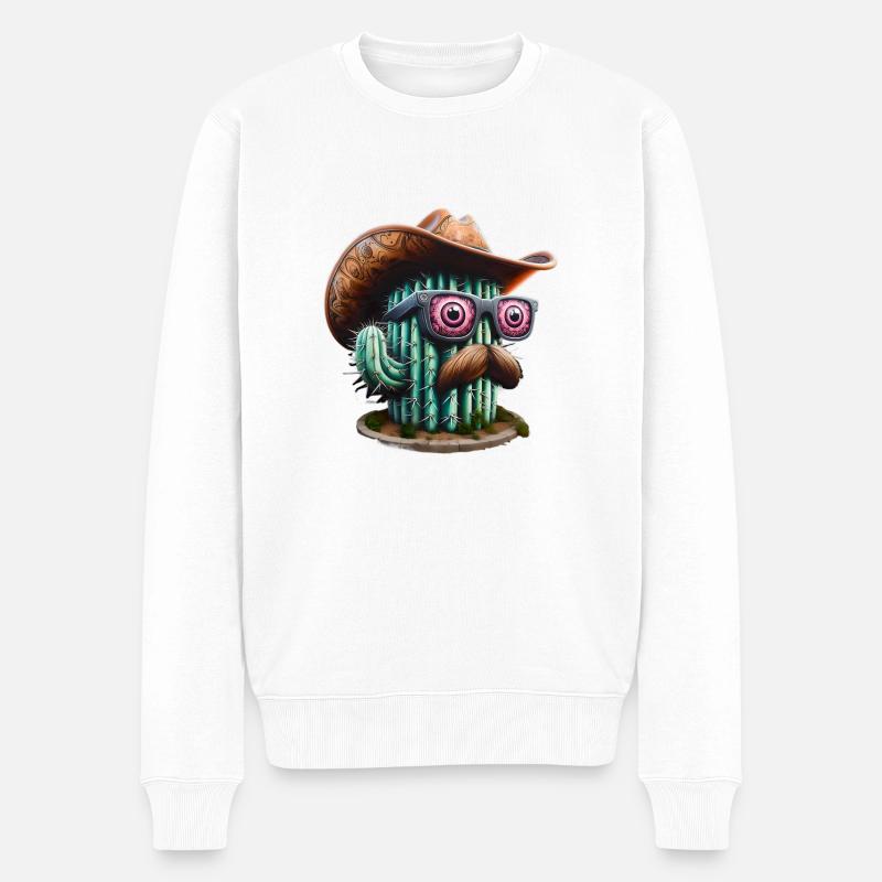 CowTus - Männer Premium Bio Pullover - Weiß