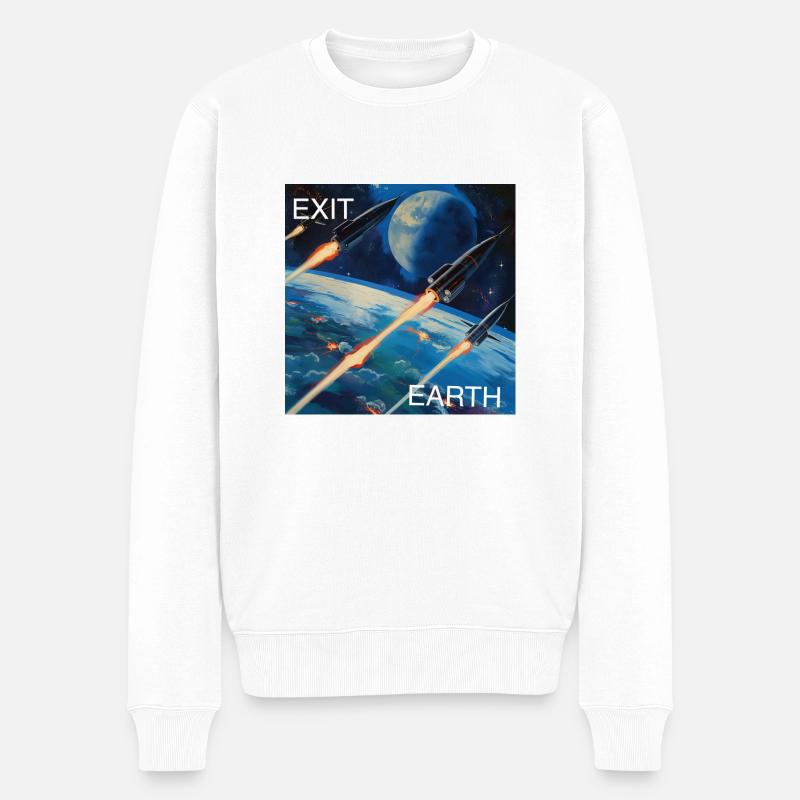 Exit Earth - Männer Premium Bio Pullover - Weiß